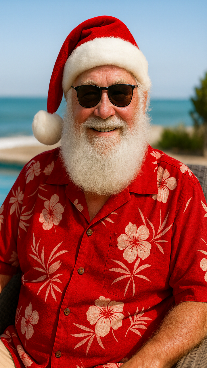 Santa on vacation
